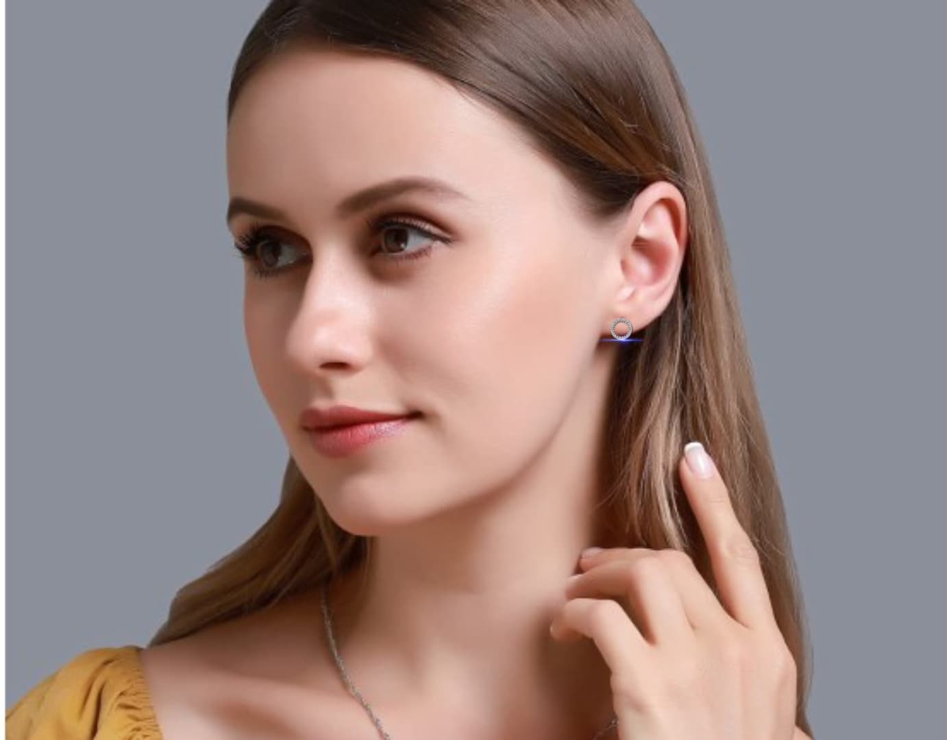 Round Crystal Hoop Earrings — image 1