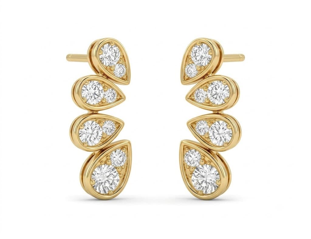 Teardrop Climber Earrings — image 1