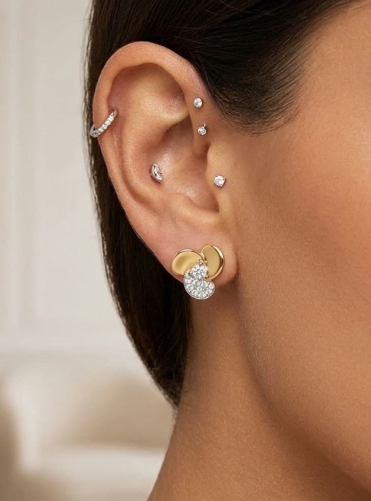 Pinwheel Diamond Stud Earrings — image 1