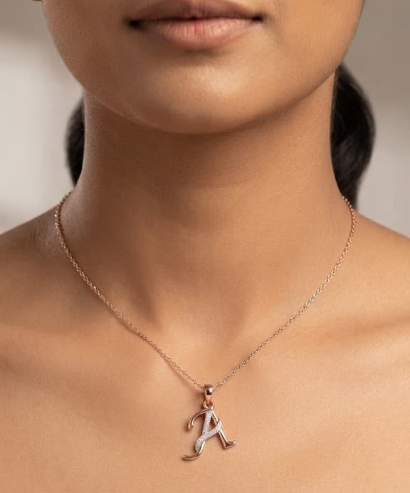 Initial "A" Diamond Pendant — image 1
