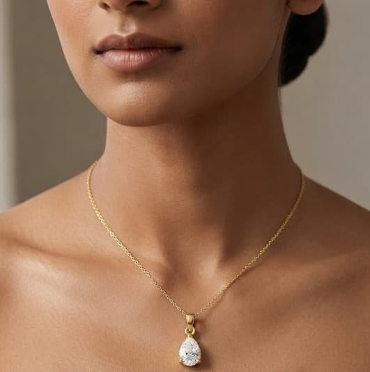 Solitaire Pear-Cut Diamond Pendant — image 1
