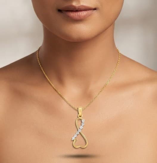 Infinity Heart Diamond Pendant — image 1