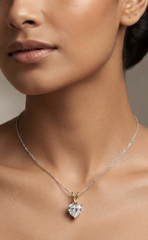 Solitaire Heart-Cut Diamond Pendant — image 1