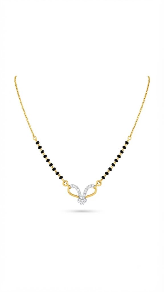 Elegance Floral Infinity Diamond Mangalsutra — image 1