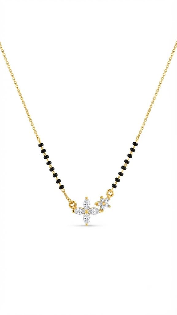 Blossom Petal Diamond Mangalsutra — image 1