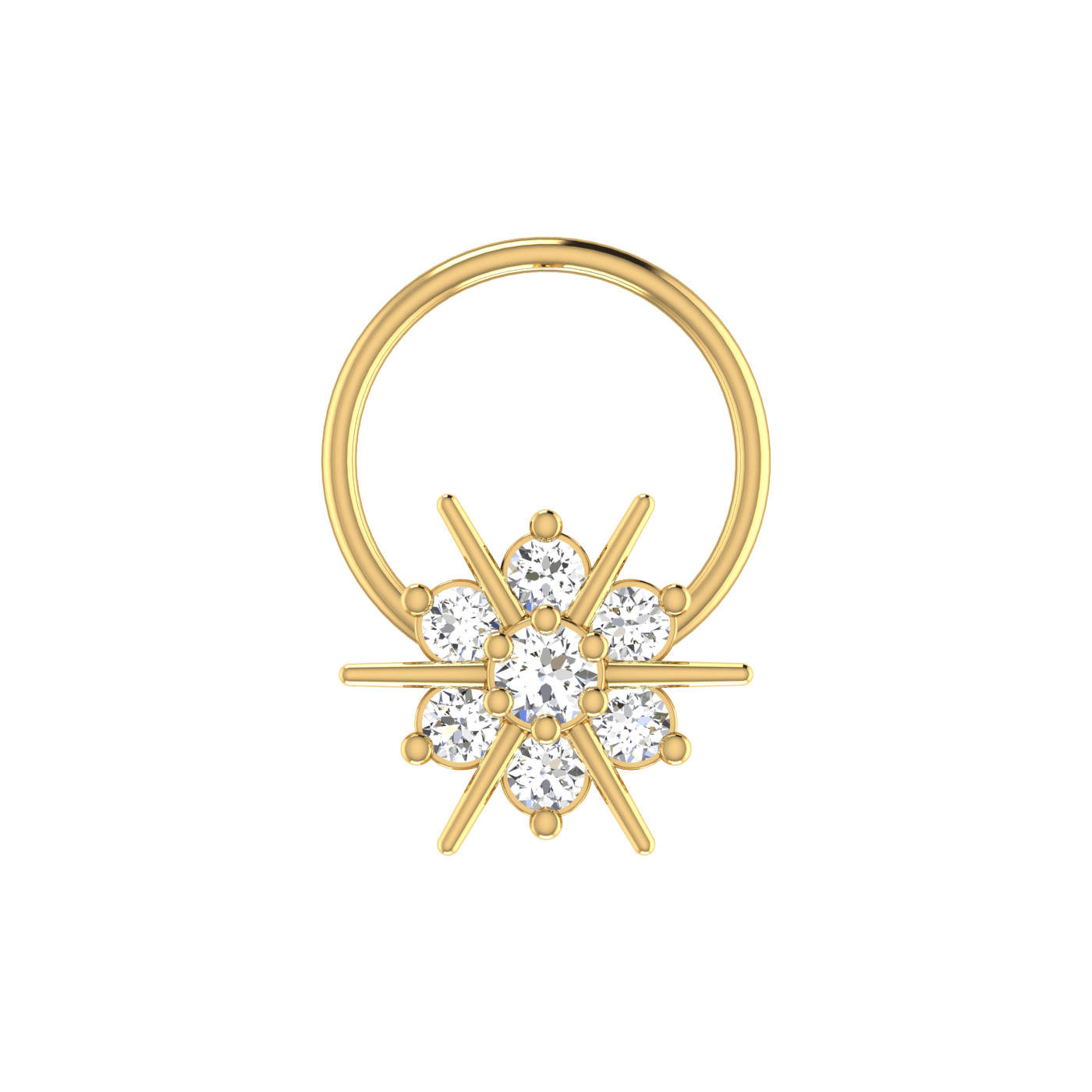 The Celestial Starburst Diamond Nose Pin — image 1