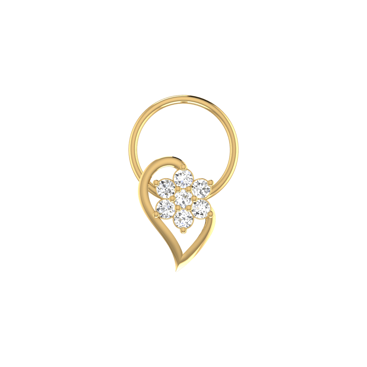 The Swirl Blossom Diamond Nose Pin — image 1