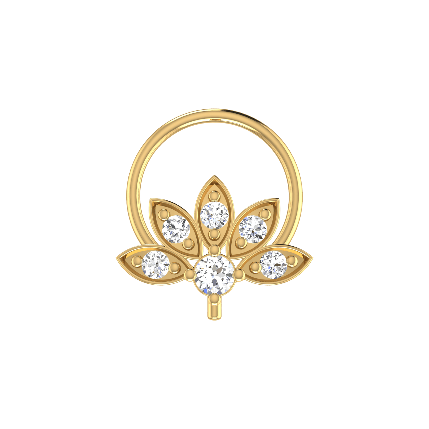 The Lotus Petal Diamond Nose Pin — image 1