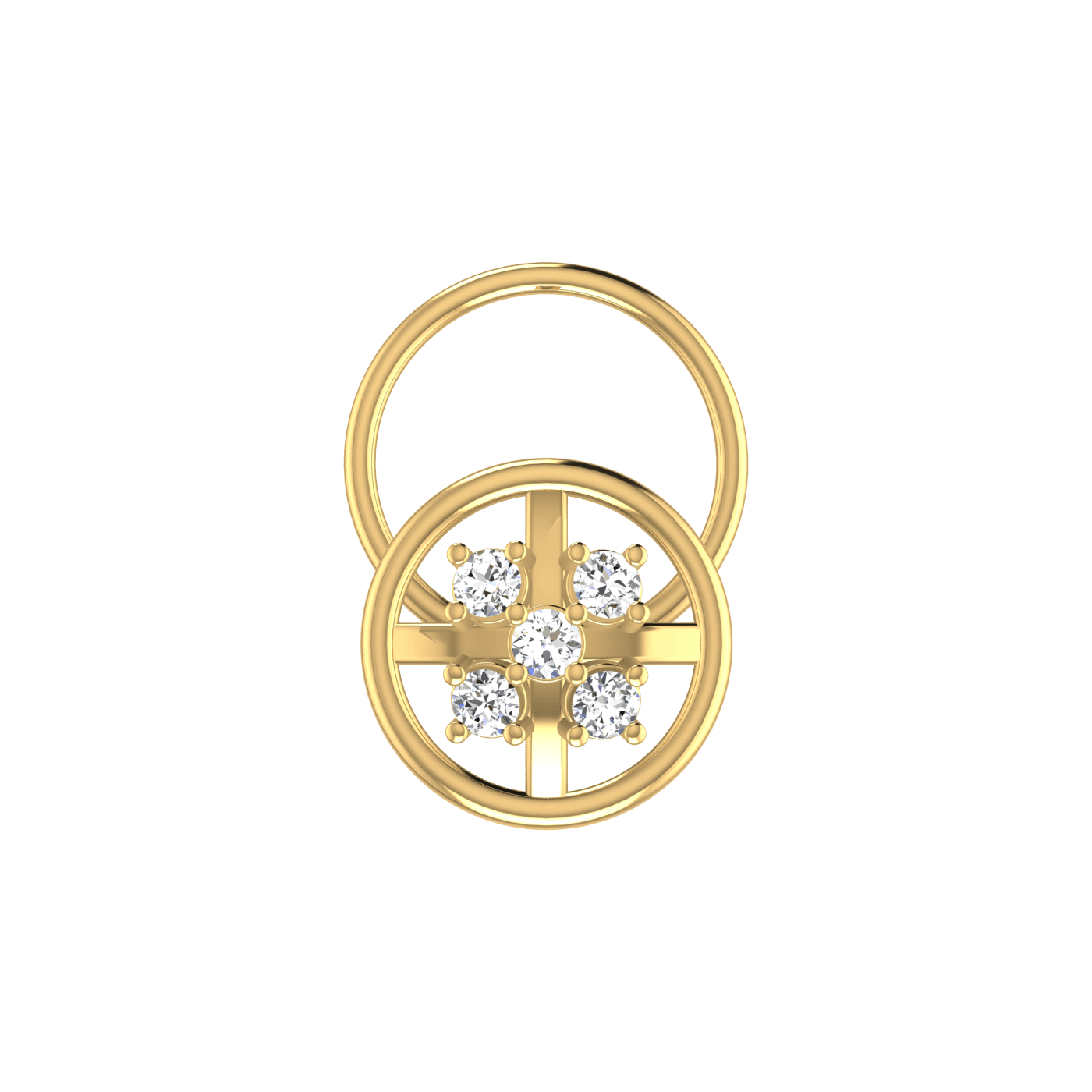 The Orbit Cross Diamond Nose Pin — image 1