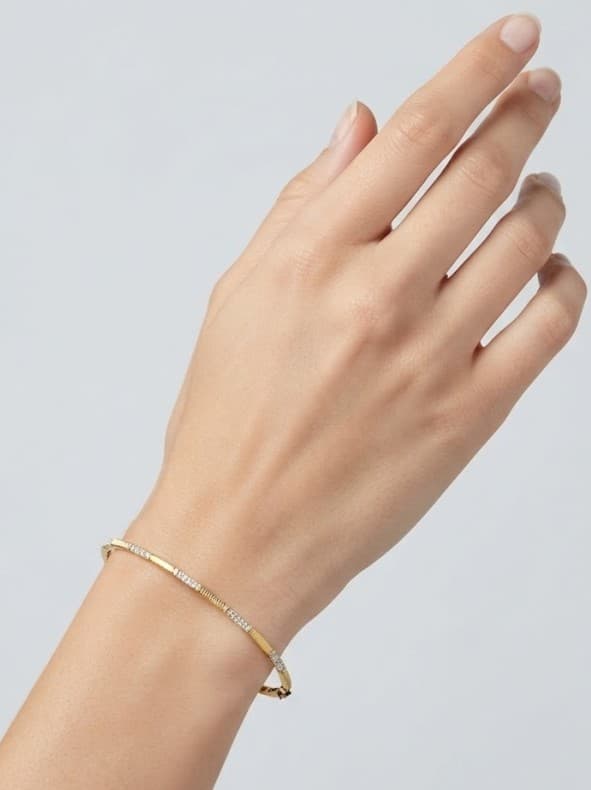 Luxe Pavé Diamond & Gold Bar Bangle pair — image 1