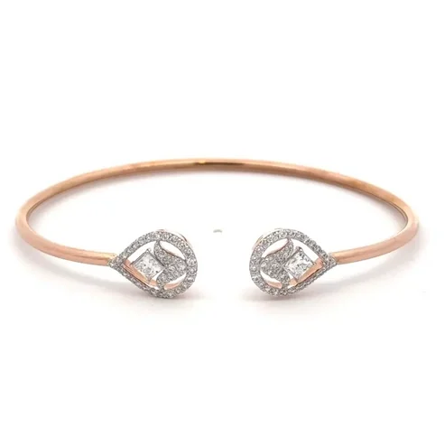 Aurelia Pear Motif Open Diamond Bangle — image 1