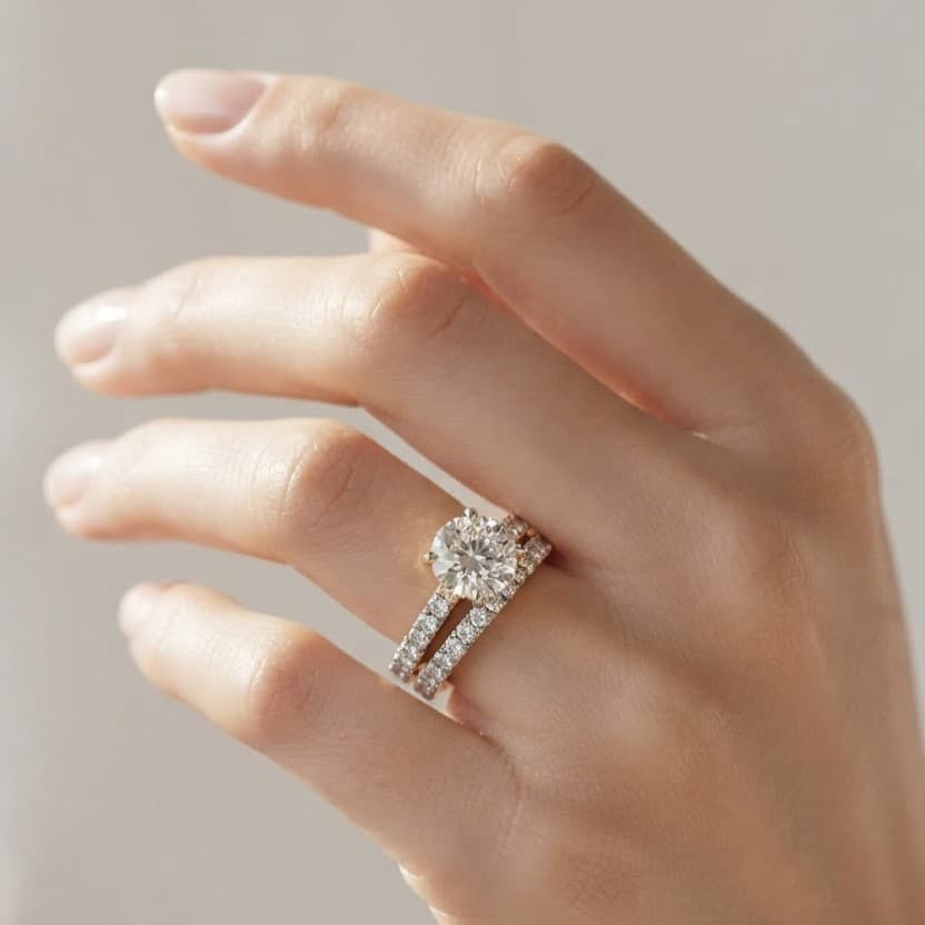 The Regal Double-Row Solitaire Ring — image 1