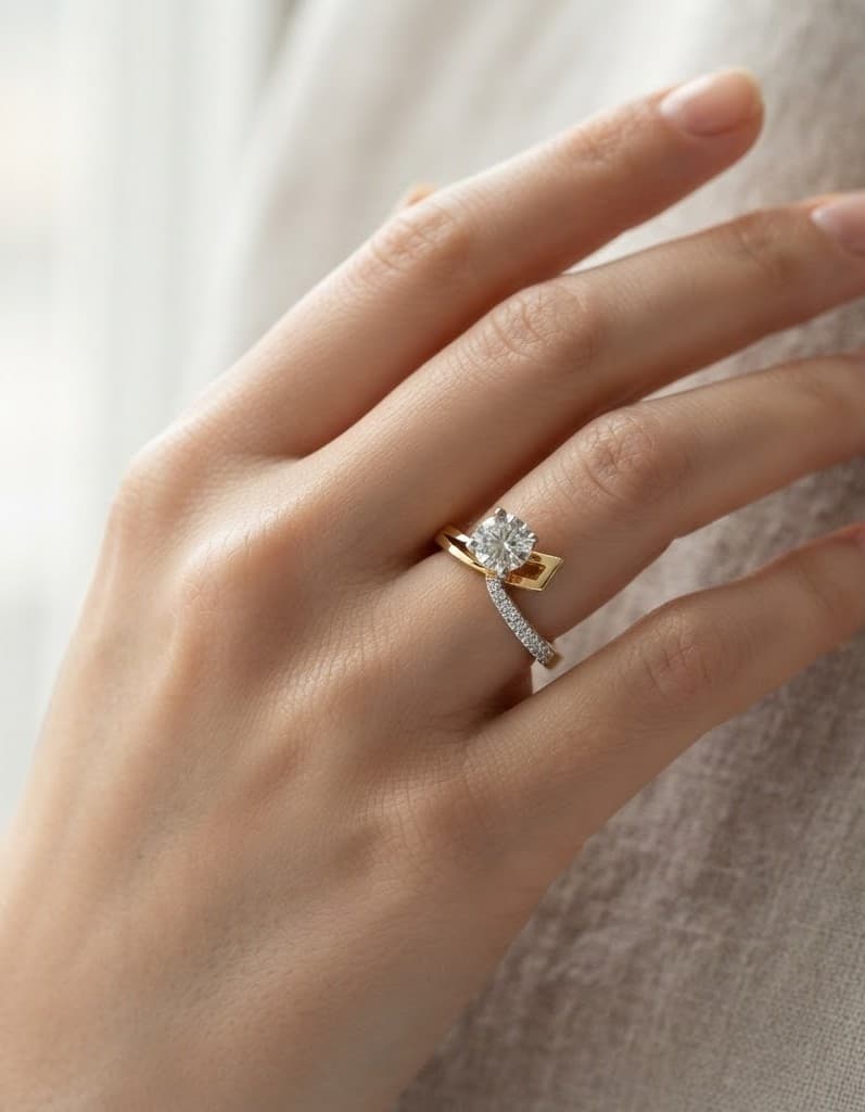 The Modern Asymmetric Solitaire Ring — image 1