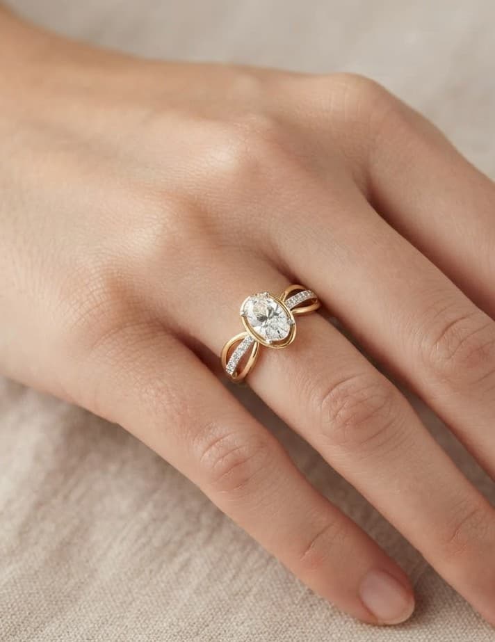 The Infinite Oval Embrace Diamond Ring — image 1