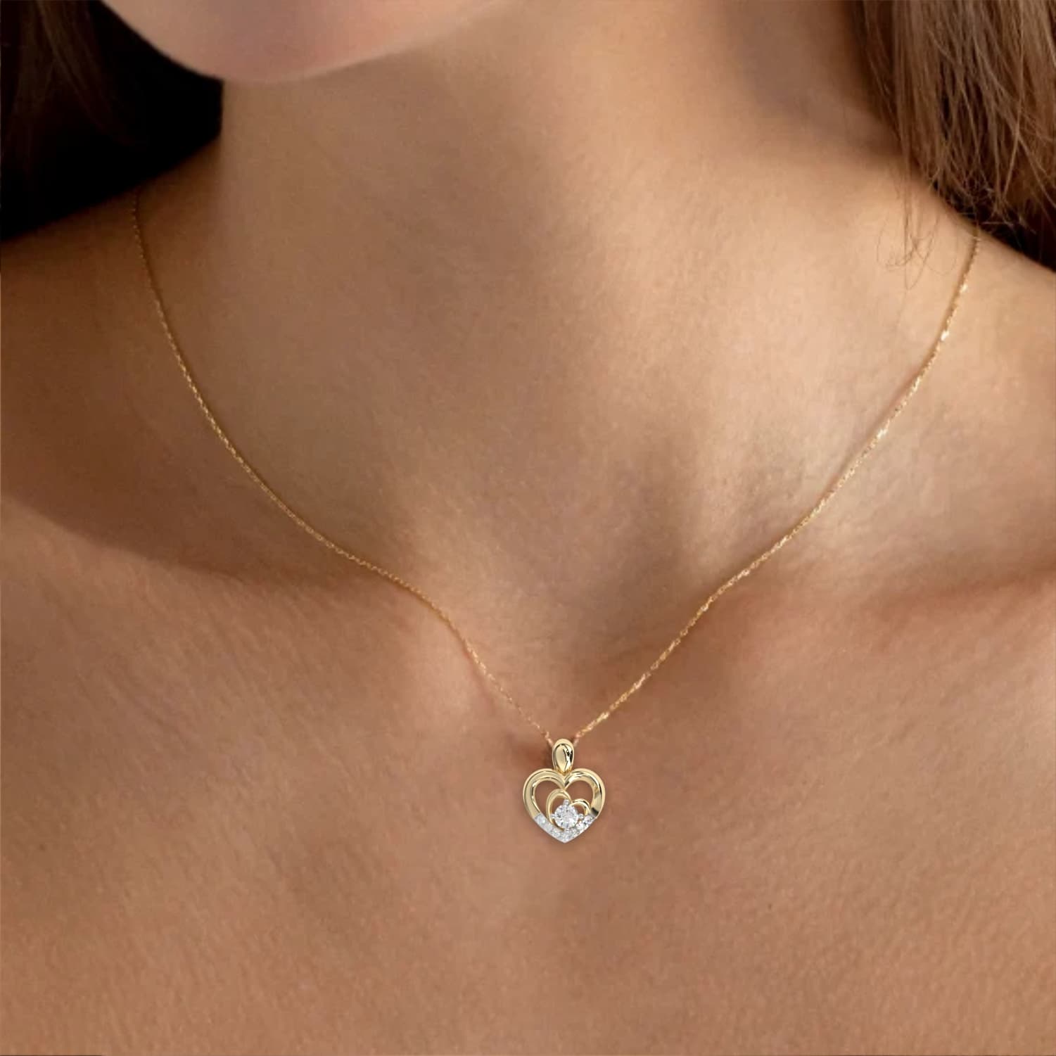LOVE Typographic Diamond Pendant — image 1